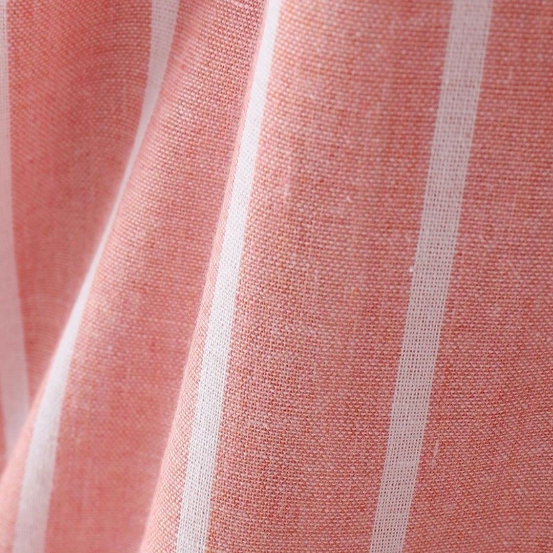 Women’s striped summer belted midi shirt dress