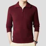 Men’s knitted zip neck smart casual winter jumper