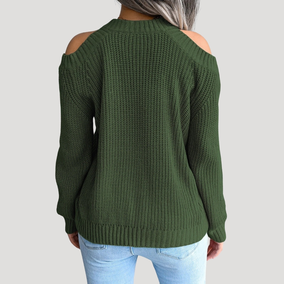 Women’s off shoulder chunky knit sweater