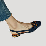 Women’s slingback flats suede low heel smart shoes