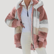 Women’s fluffy faux fur cosy winter jacket