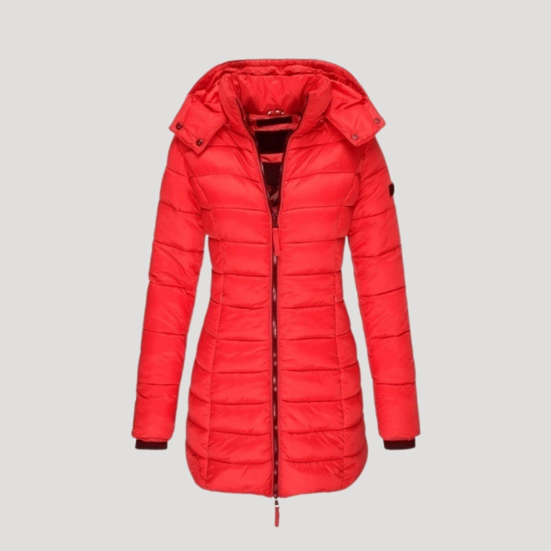 Women’s long padded winter coat hooded puffer jacket