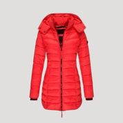 Women’s long padded winter coat hooded puffer jacket