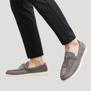 Men's tassel loafers – suede slip on casual shoes