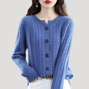 Women’s ribbed button up chunky knitted sweater