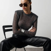 Women’s sheer mohair-blend fitted sweater