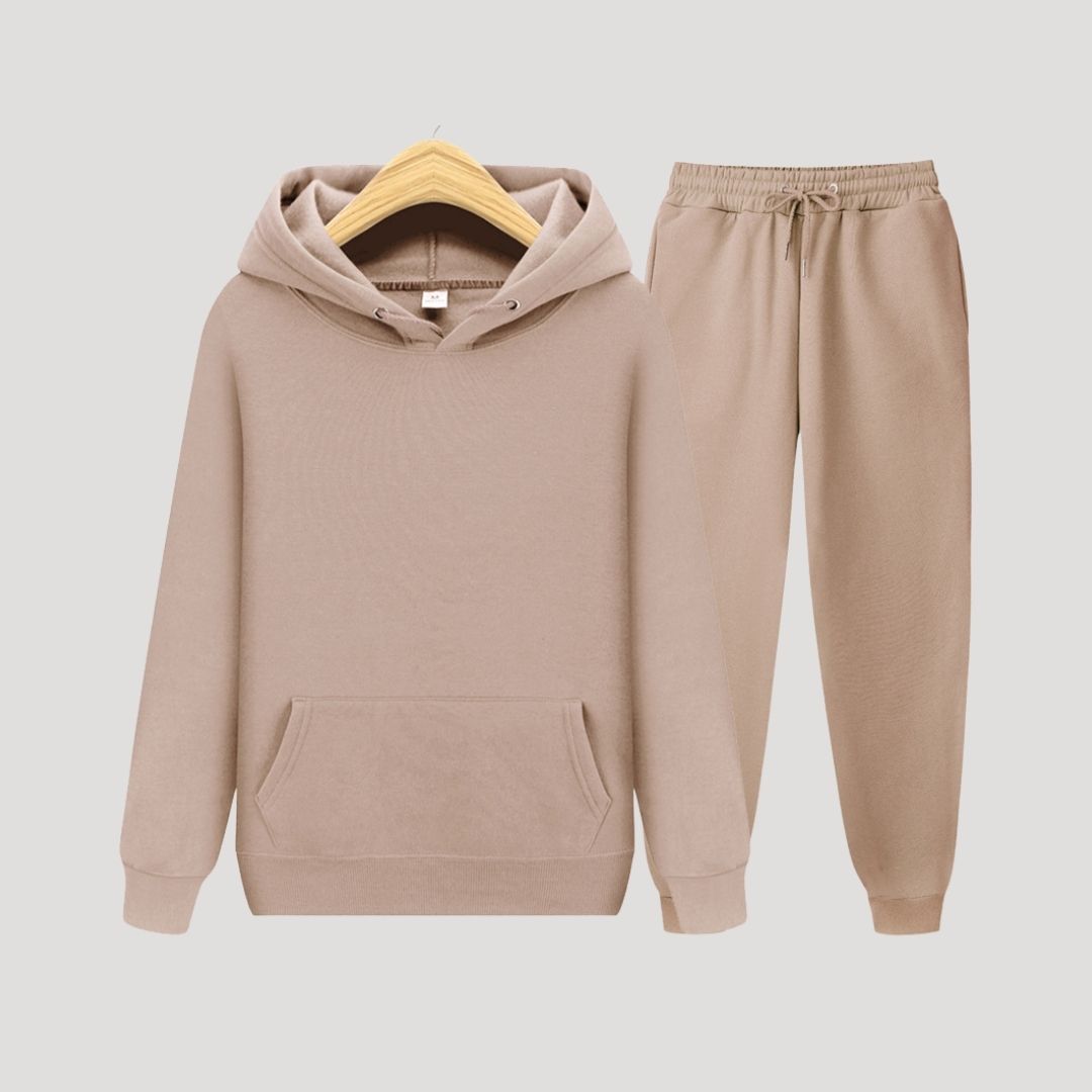 Men’s and women’s fleece hoodie joggers winter tracksuit set