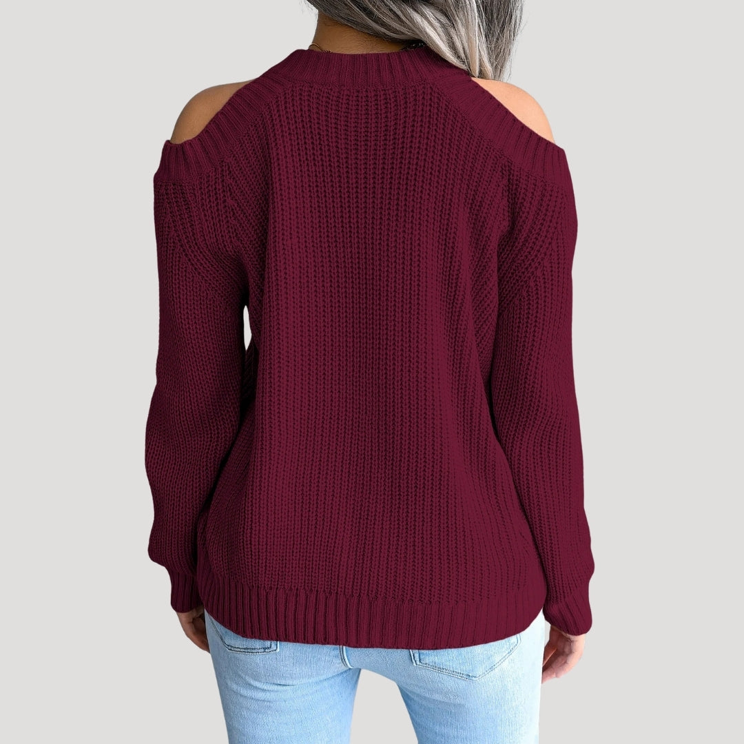 Women’s off shoulder chunky knit sweater