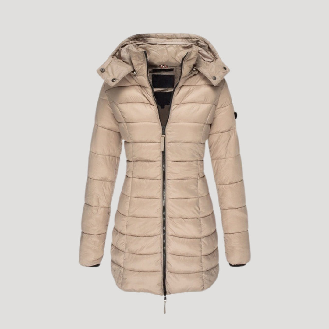 Women’s long padded winter coat hooded puffer jacket