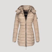 Women’s long padded winter coat hooded puffer jacket
