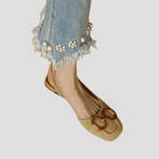 Women’s slingback flats suede low heel smart shoes