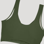 Olive green high-waist swim set