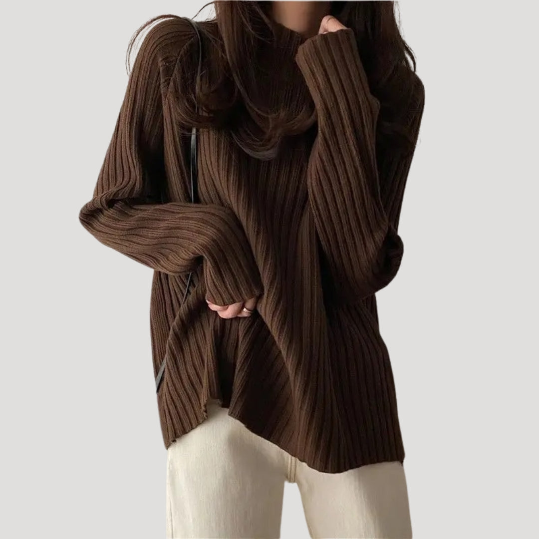 Women’s roll neck knitted jumper oversized winter style