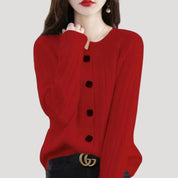 Women’s ribbed button up chunky knitted sweater