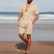 Men’s short sleeve co ord set – summer linen outfit