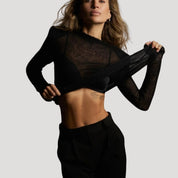 Women’s sheer mohair-blend fitted sweater