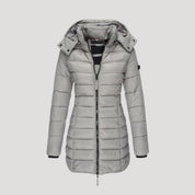 Women’s long padded winter coat hooded puffer jacket