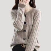 Women’s ribbed button up chunky knitted sweater