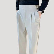 Men’s high waisted pleated smart formal trousers