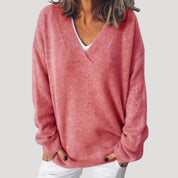 Women’s oversized knitted pink warm winter jumper