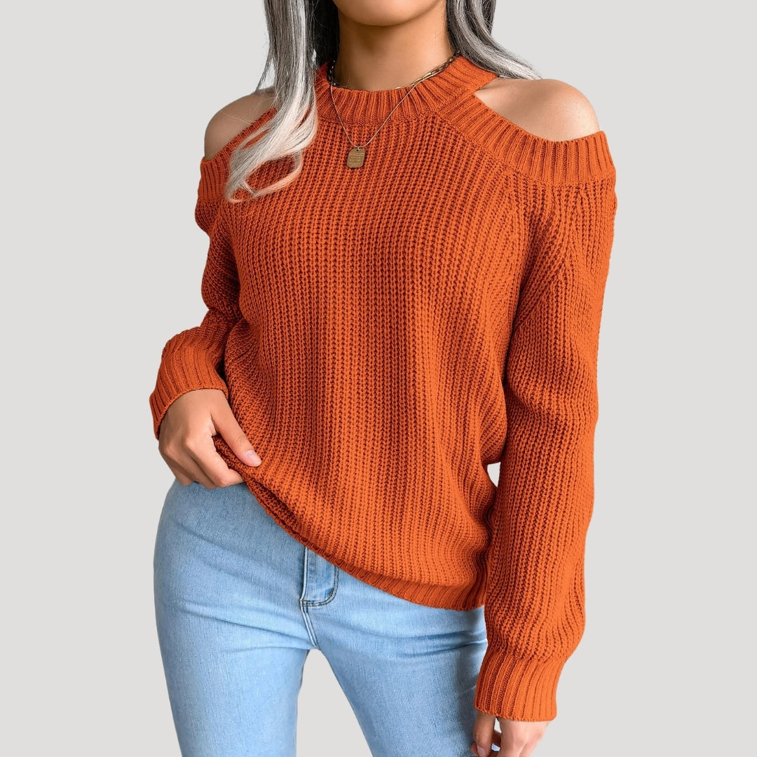 Women’s off shoulder chunky knit sweater