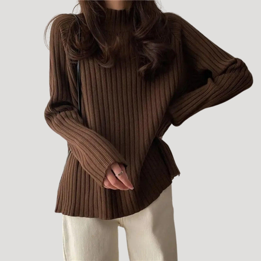 Women’s roll neck knitted jumper oversized winter style