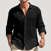 Men's linen shirt long sleeve casual summer