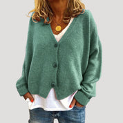 Women’s cardigan oversized v neck button up knit