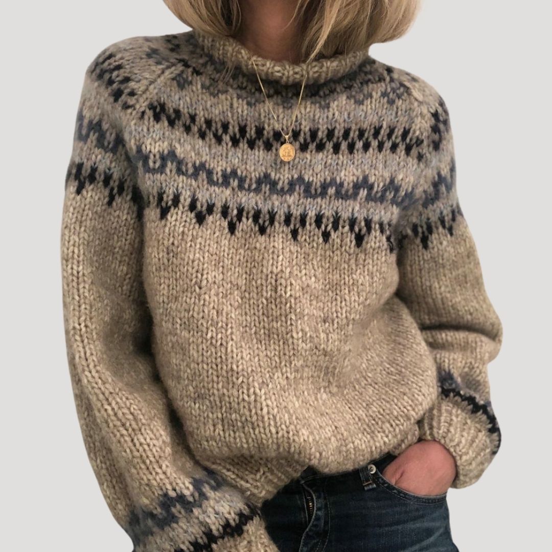 Women’s fair isle chunky knit oversized winter jumper