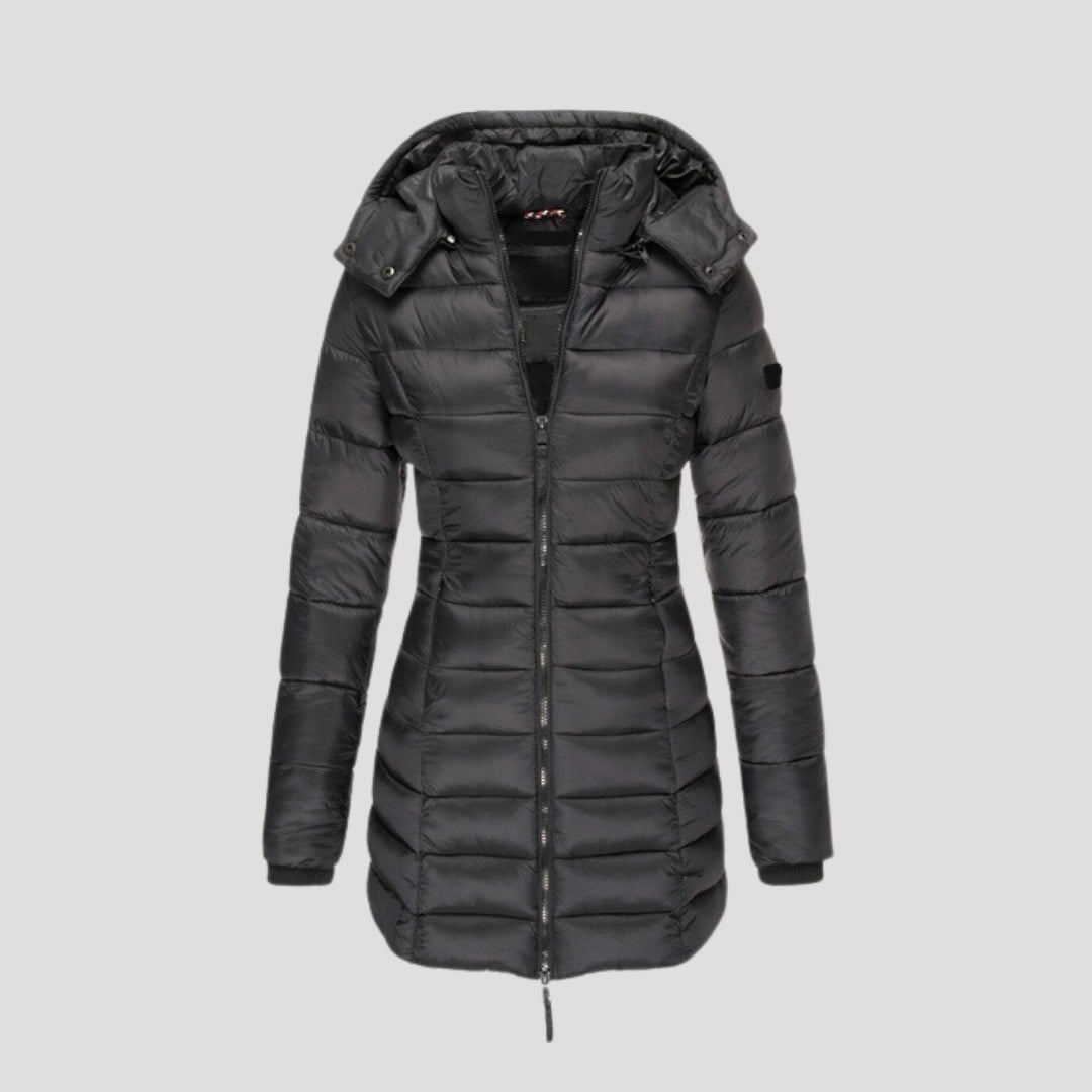 Women’s long padded winter coat hooded puffer jacket