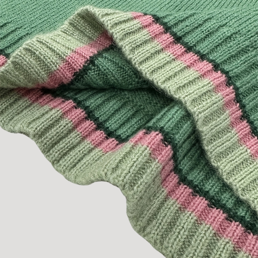 Striped knit sweater for women