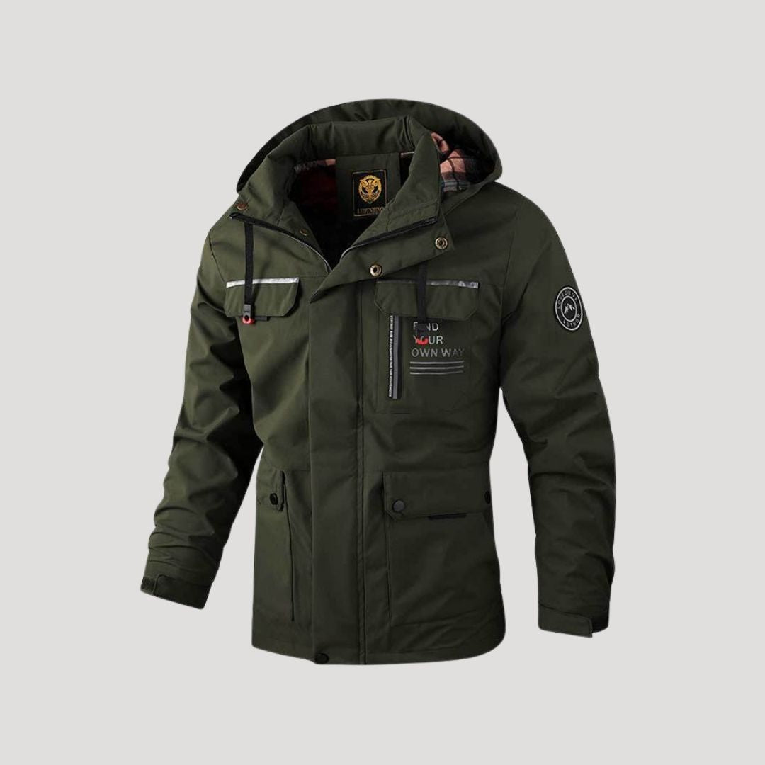 Men waterproof padded hooded winter jacket