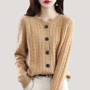 Women’s ribbed button up chunky knitted sweater