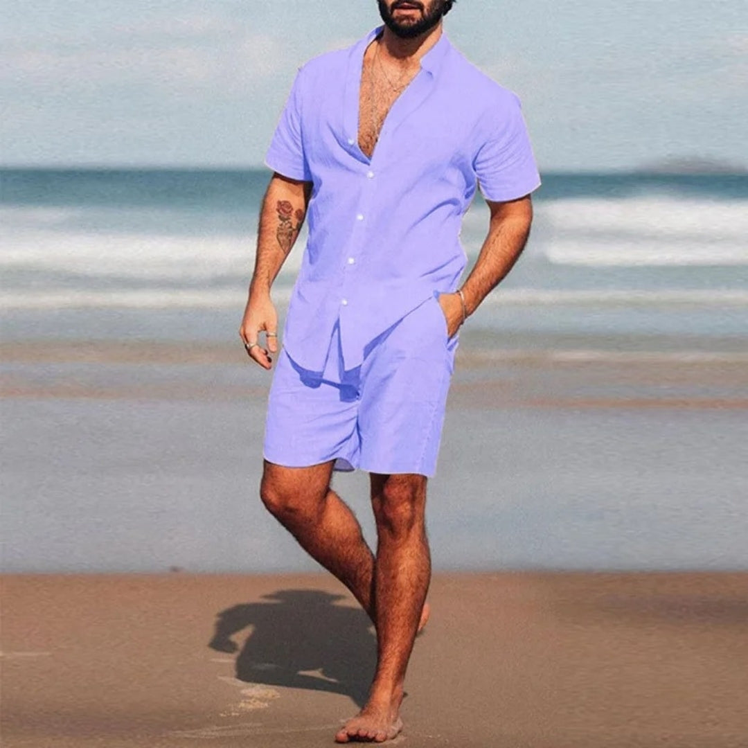 Men’s short sleeve co ord set – summer linen outfit