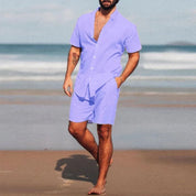 Men’s short sleeve co ord set – summer linen outfit