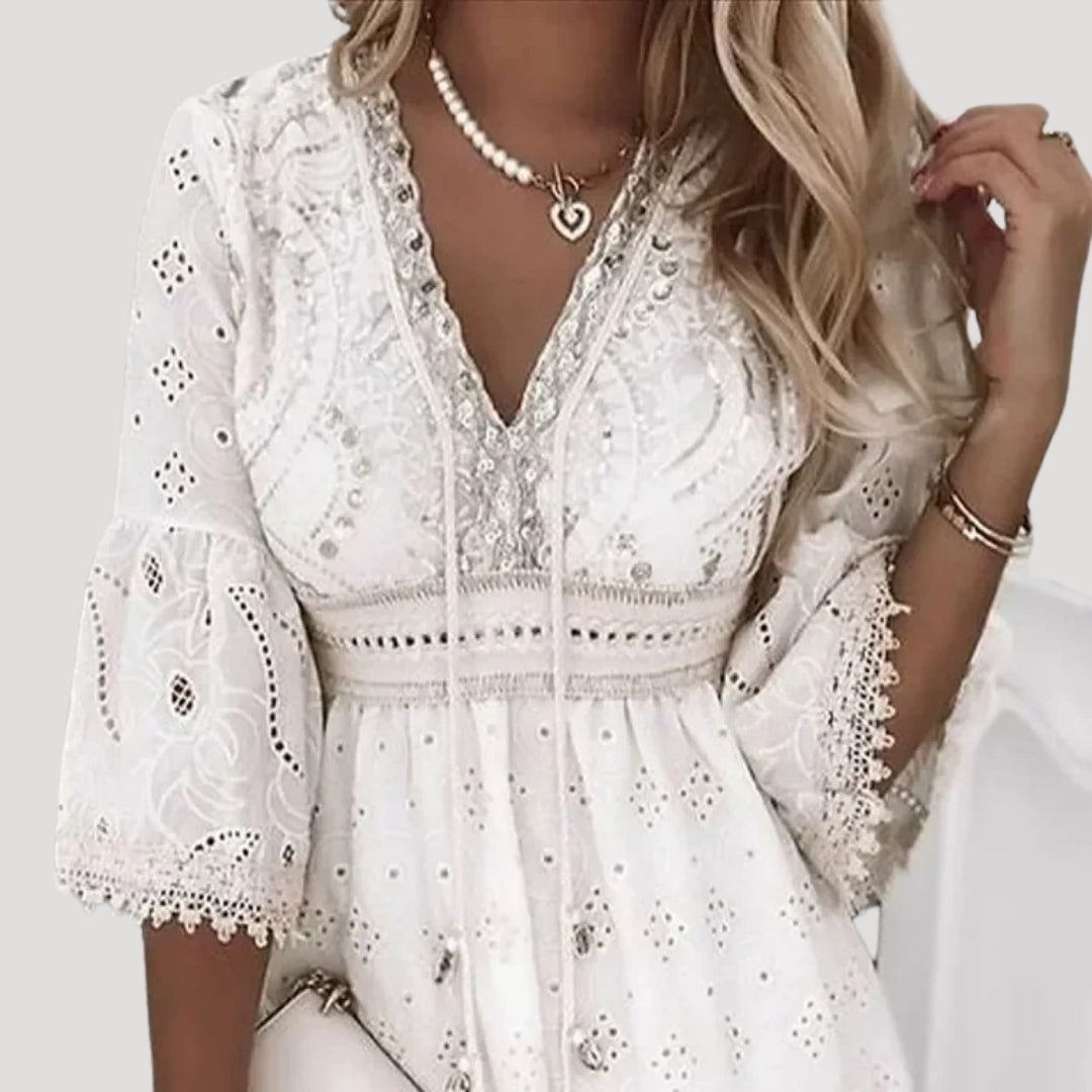 Women’s embroidered boho summer mini beach dress