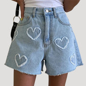 Women’s high waisted denim shorts ripped summer jean