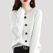 Women’s ribbed button up chunky knitted sweater