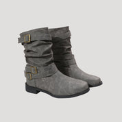 Women’s waterproof winter ankle boots with buckle detail