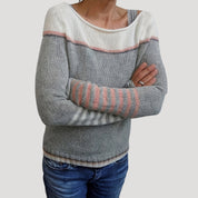 Striped knit sweater for women