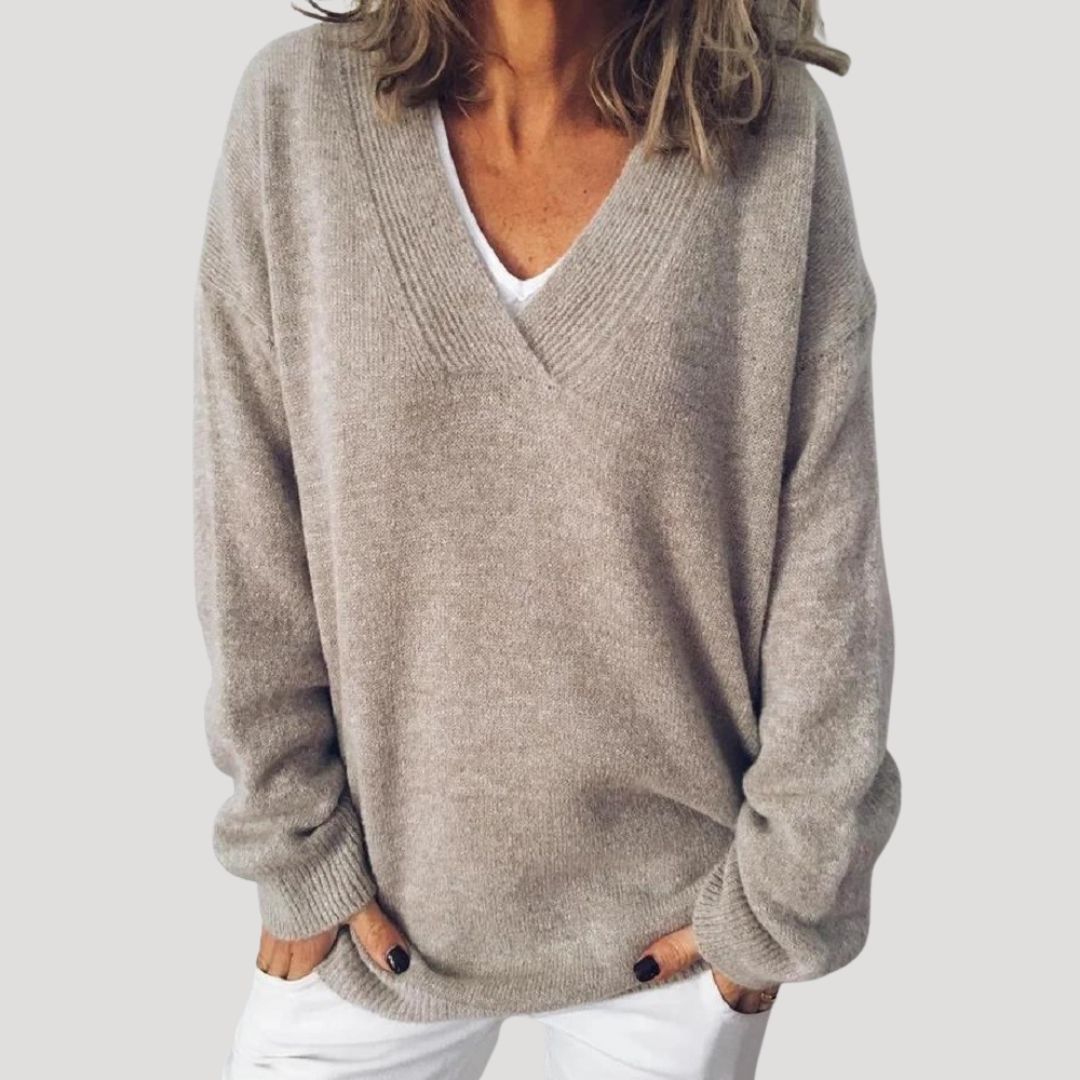 Women’s oversized knitted pink warm winter jumper