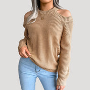 Women’s off shoulder chunky knit sweater