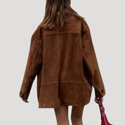 Women’s suede oversized winter jacket