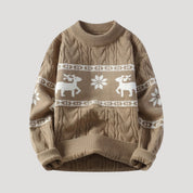 Holiday reindeer knit sweater