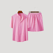 Men’s short sleeve co ord set – summer linen outfit