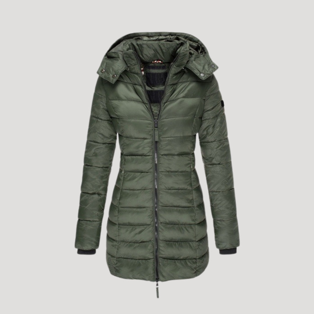 Women’s long padded winter coat hooded puffer jacket