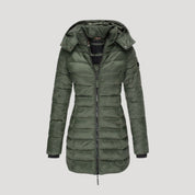 Women’s long padded winter coat hooded puffer jacket