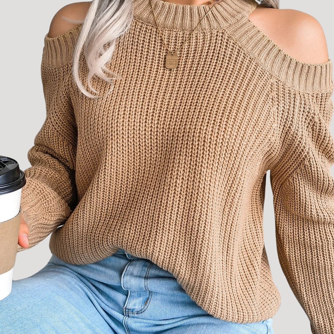 Women’s off shoulder chunky knit sweater