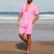 Men’s short sleeve co ord set – summer linen outfit