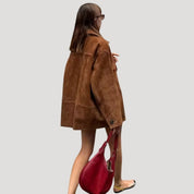 Women’s suede oversized winter jacket